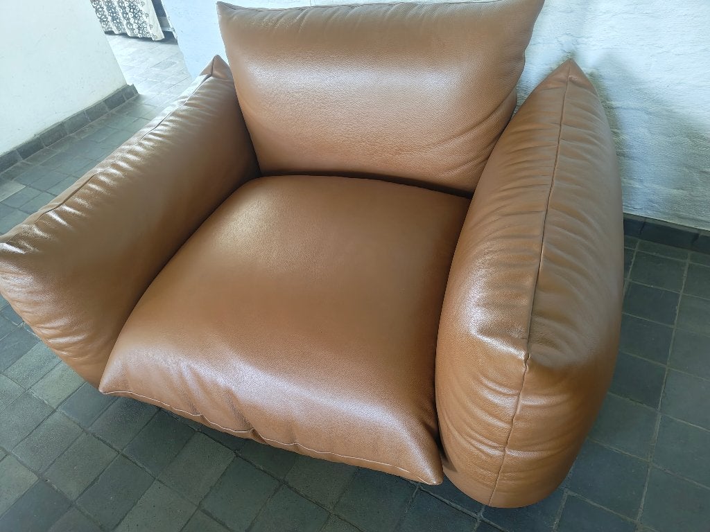 2 Marenco Arflex bruin leer eenzits, 100 à 125 cm, 150 à 200 cm, Une personne, Enlèvement