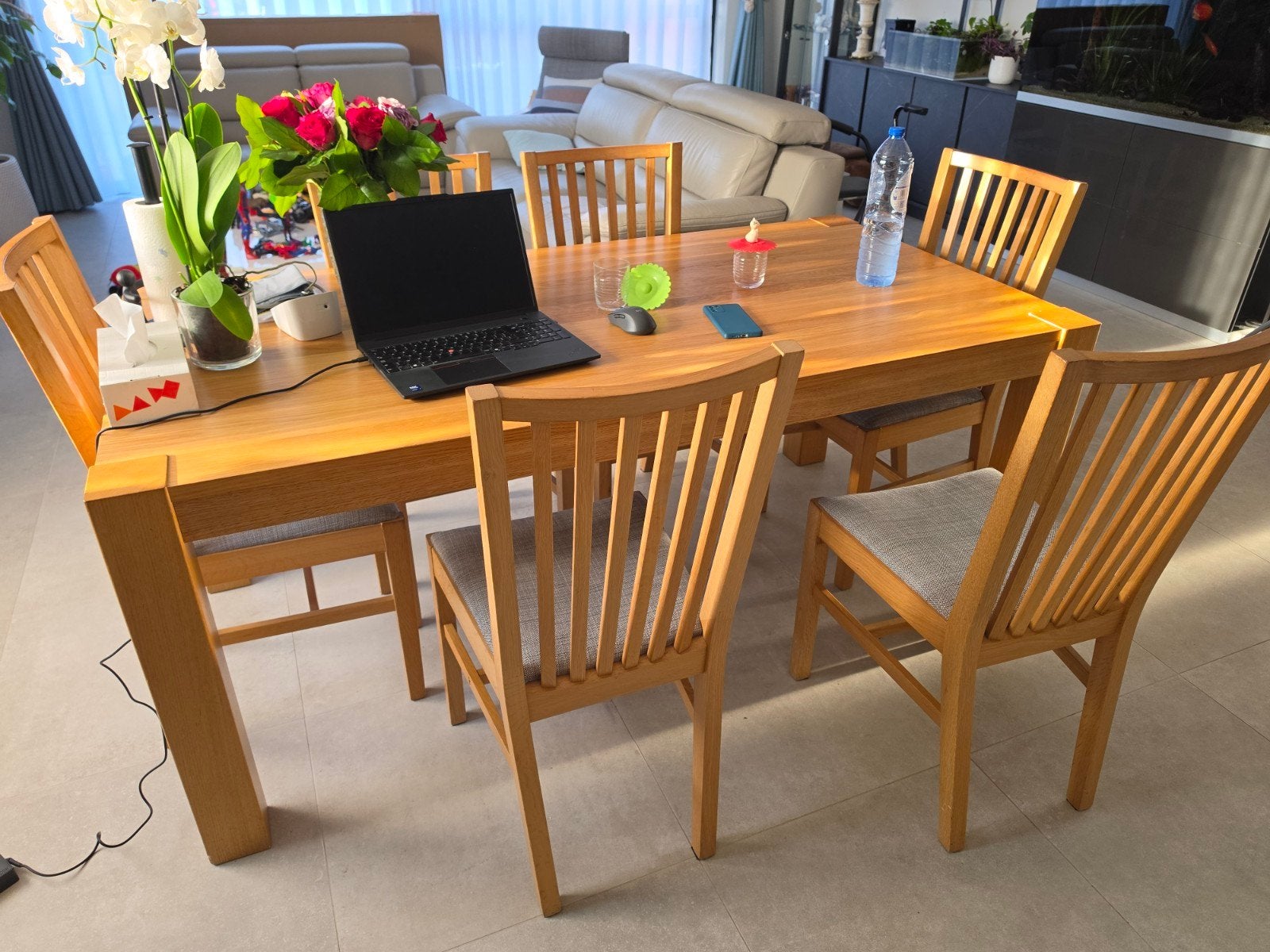 Table à manger avec chaises, Enlèvement, Chêne