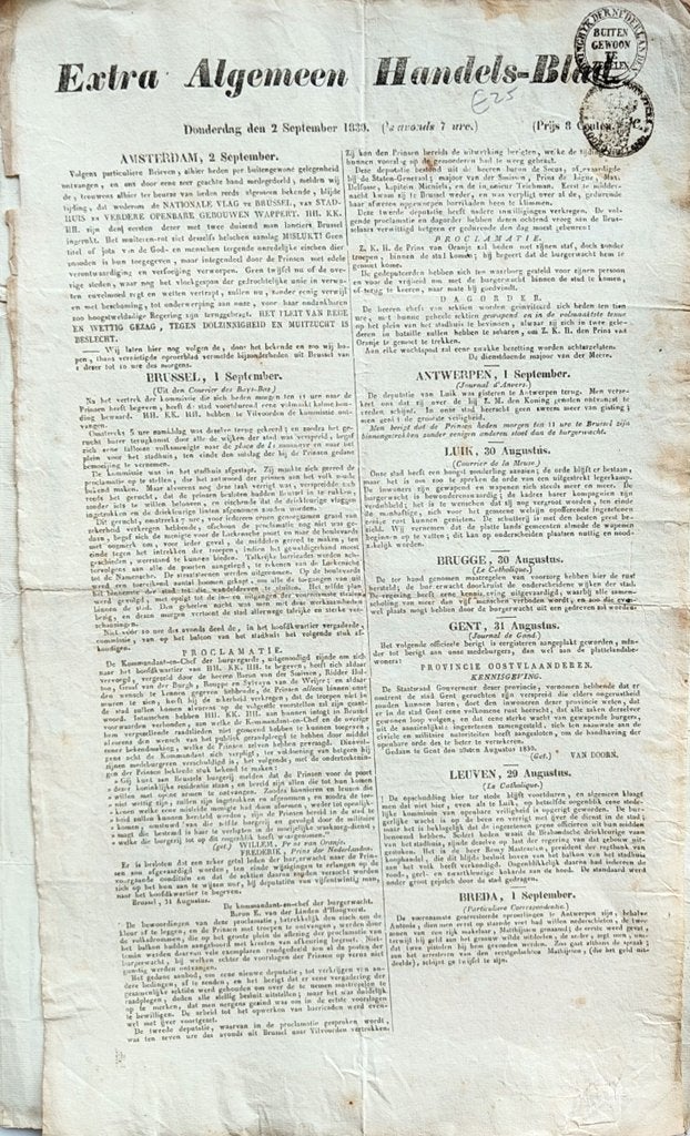Extra Algemeen Handels-Blad 2 september 1830 krantenpagina, Boeken