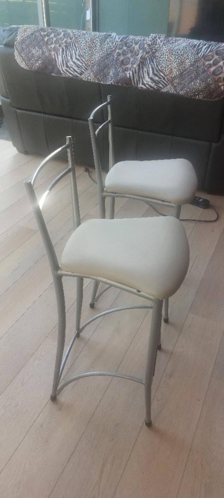 chaises de bar, 2 tabourets, Enlèvement, Comme neuf, Métal