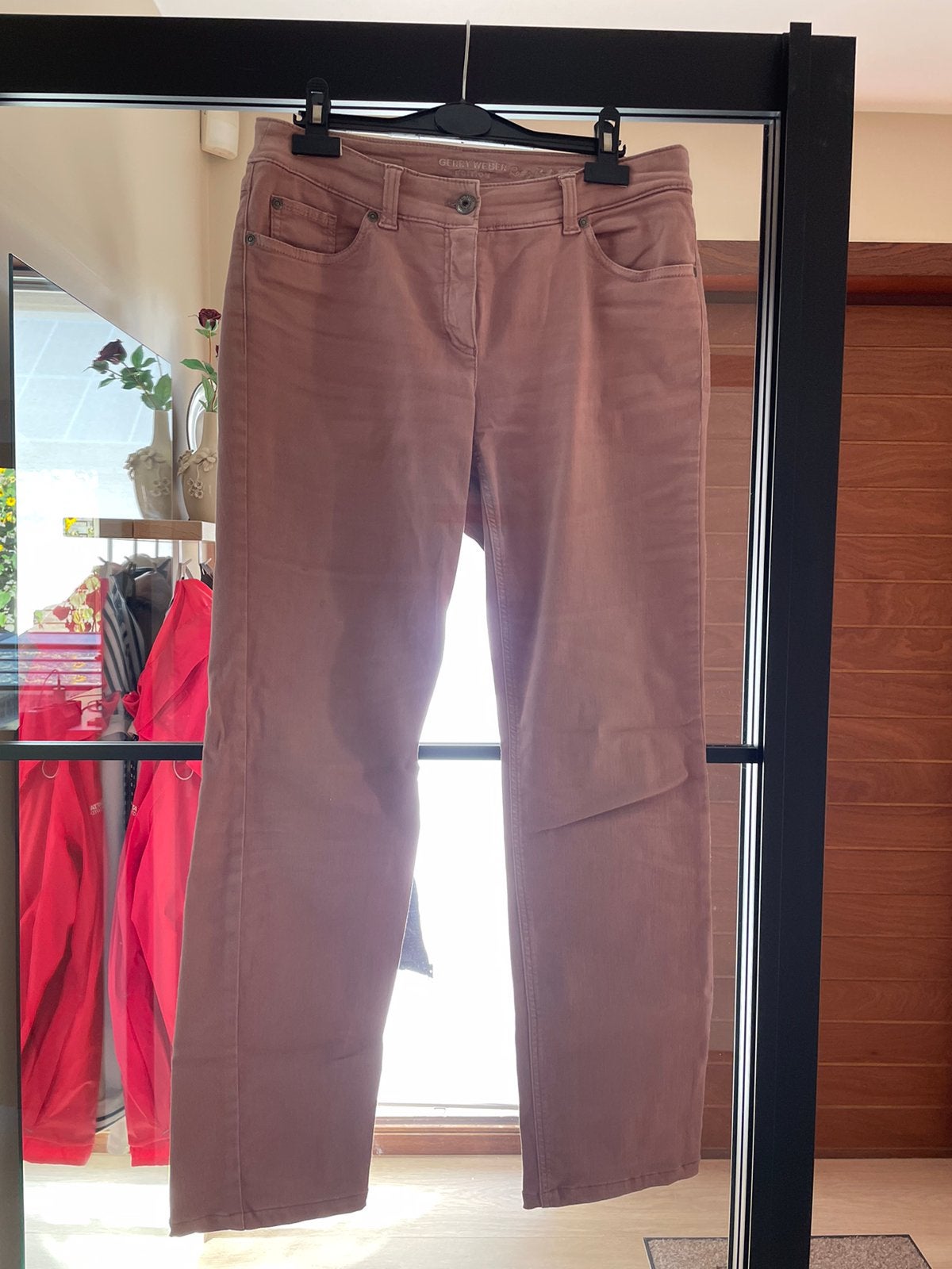 Stretch damespantalon, Ophalen, Zo goed als nieuw, Maat 38/40 (M), Roze