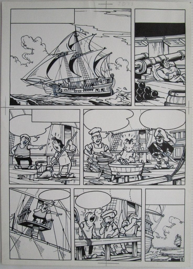 originele pagina Studio Vandersteen - Jerom, Ophalen of Verzenden