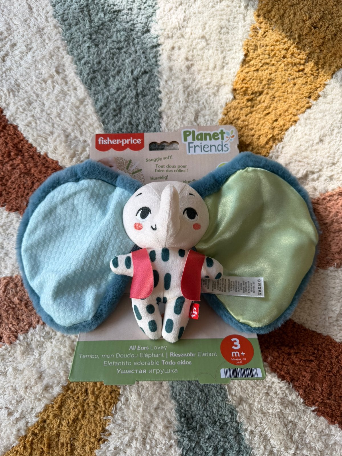 Knuffeldoekje Fisher Price All Ears Lovey, Kinderen en Baby's, Overige merken, Nieuw, Met doos, Meerkleurig