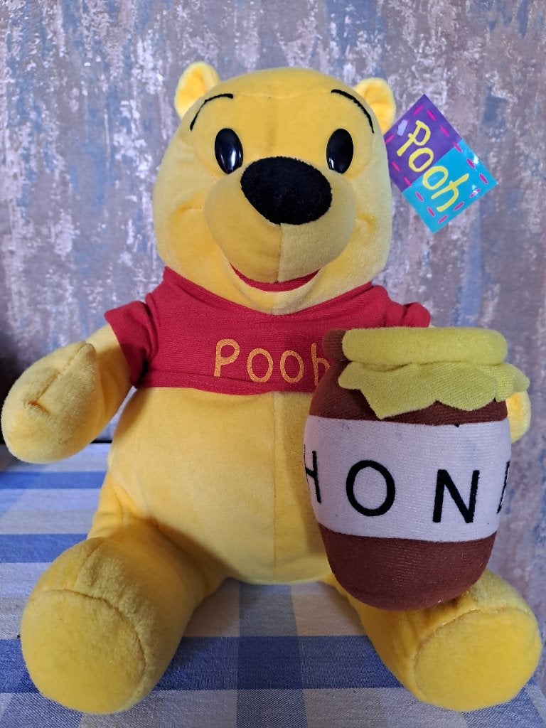 Knuffel Winnie The Pooh met honingpot, Disney, Ophalen of Verzenden, Zo goed als nieuw, Beer