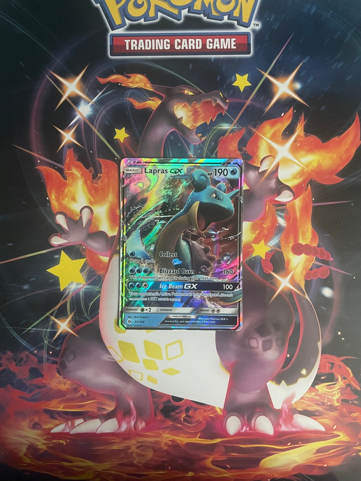 Pokémon Lapras GX 35/149 - SM Base Set, Hobby en Vrije tijd, Verzamelkaartspellen | Pokémon, Ophalen, Zo goed als nieuw, Losse kaart