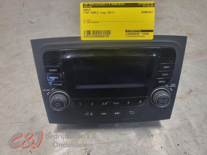Radio d'un Fiat Doblo, -, 3 mois de garantie, Utilisé, Fiat