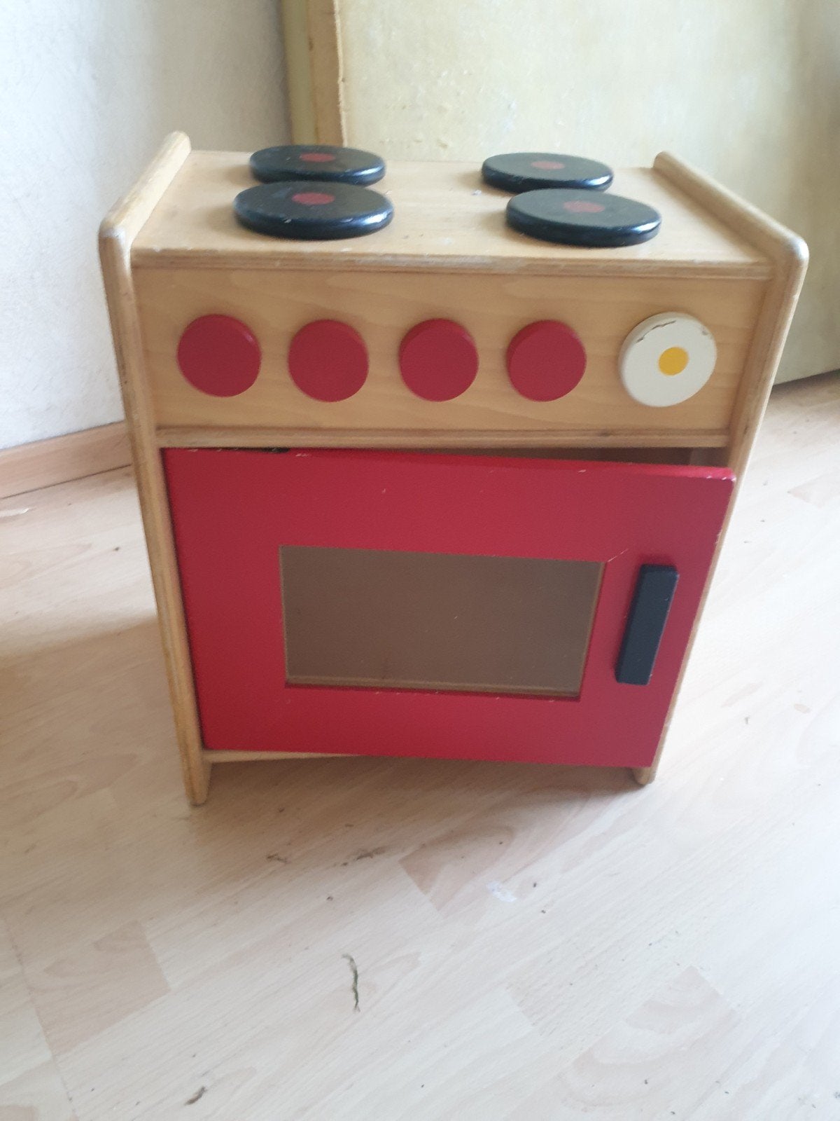 Houten speelgoed fornuisje, Ophalen, Gebruikt, Hout, Speelkeuken-accessoire
