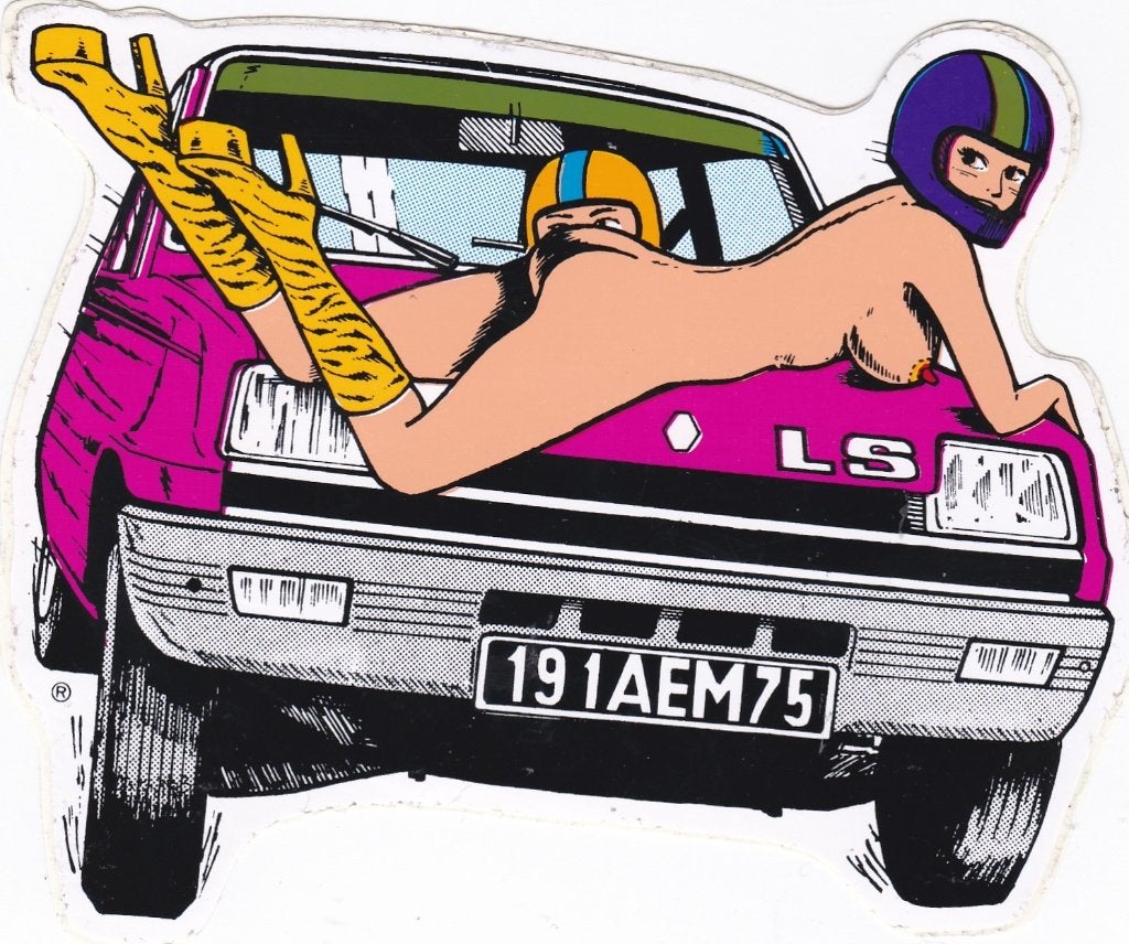 Retro Renault R5 pin up sticker, Verzamelen, Verzenden, Zo goed als nieuw