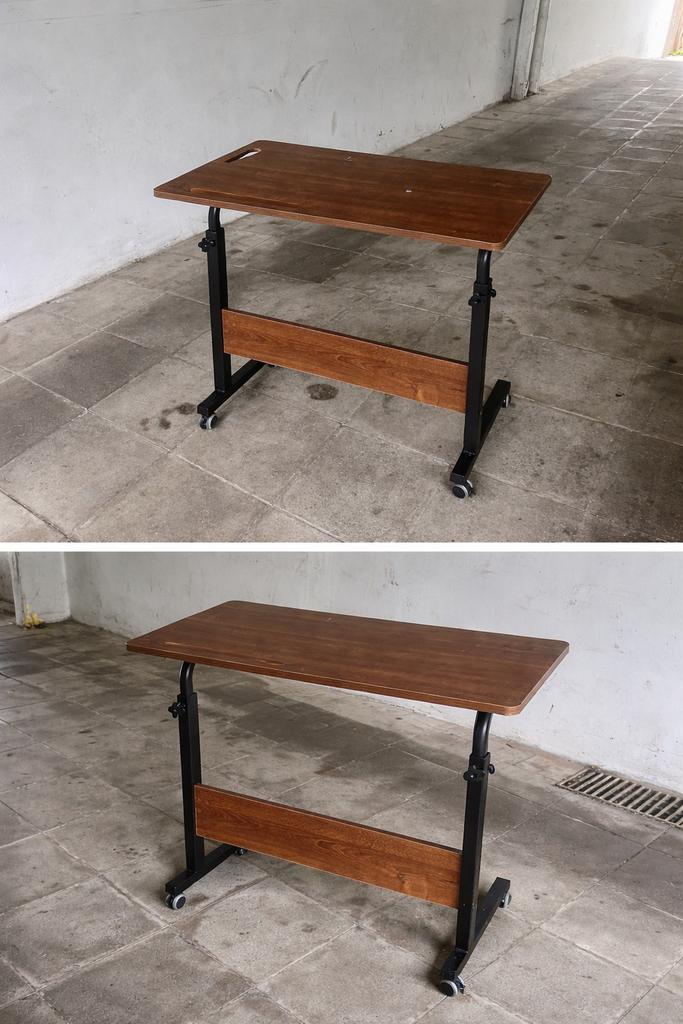 Verstelbare bureau tafel met wielen – praktisch en compact, Huis en Inrichting, Ophalen, Gebruikt