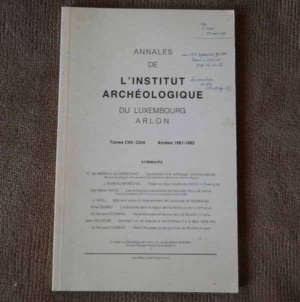 Annales institut archéologique Luxembourg - Arlon CXII-CXIII, Livres, Enlèvement ou Envoi, Utilisé