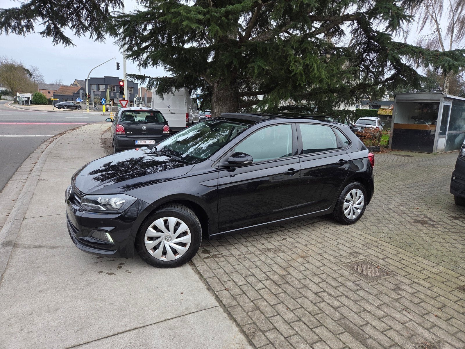 Volkswagen Polo 1.0i Panodak Carplay cruise control GARANTIE, Auto's, Voorwielaandrijving, Stof, Zwart, Bedrijf