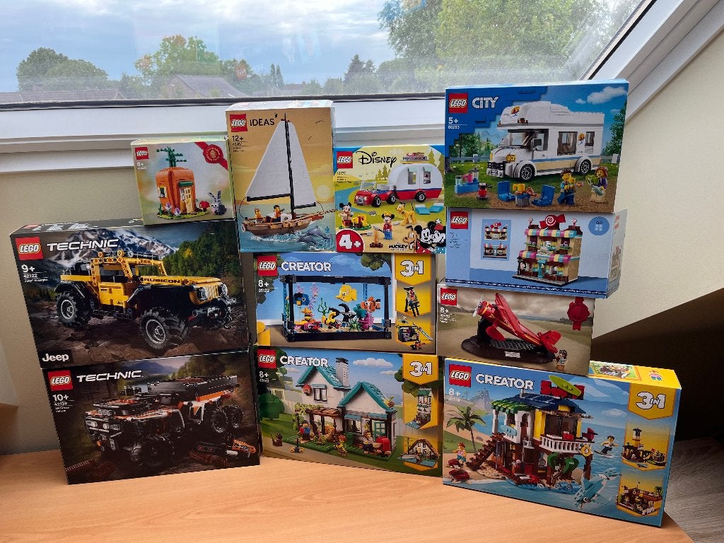Verzameling 11 geopende sets LEGO, Compleet, Lego, Ophalen of Verzenden, Zo goed als nieuw