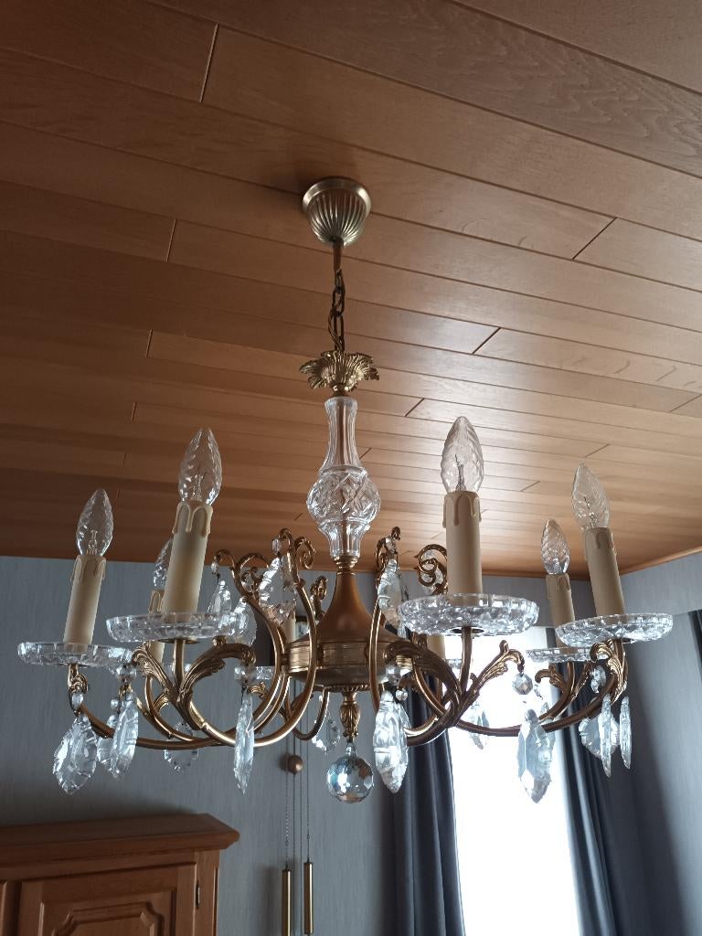 Luchter - 2 stuks, Huis en Inrichting, Lampen | Kroonluchters, Ophalen, Gebruikt, Glas, Klassiek