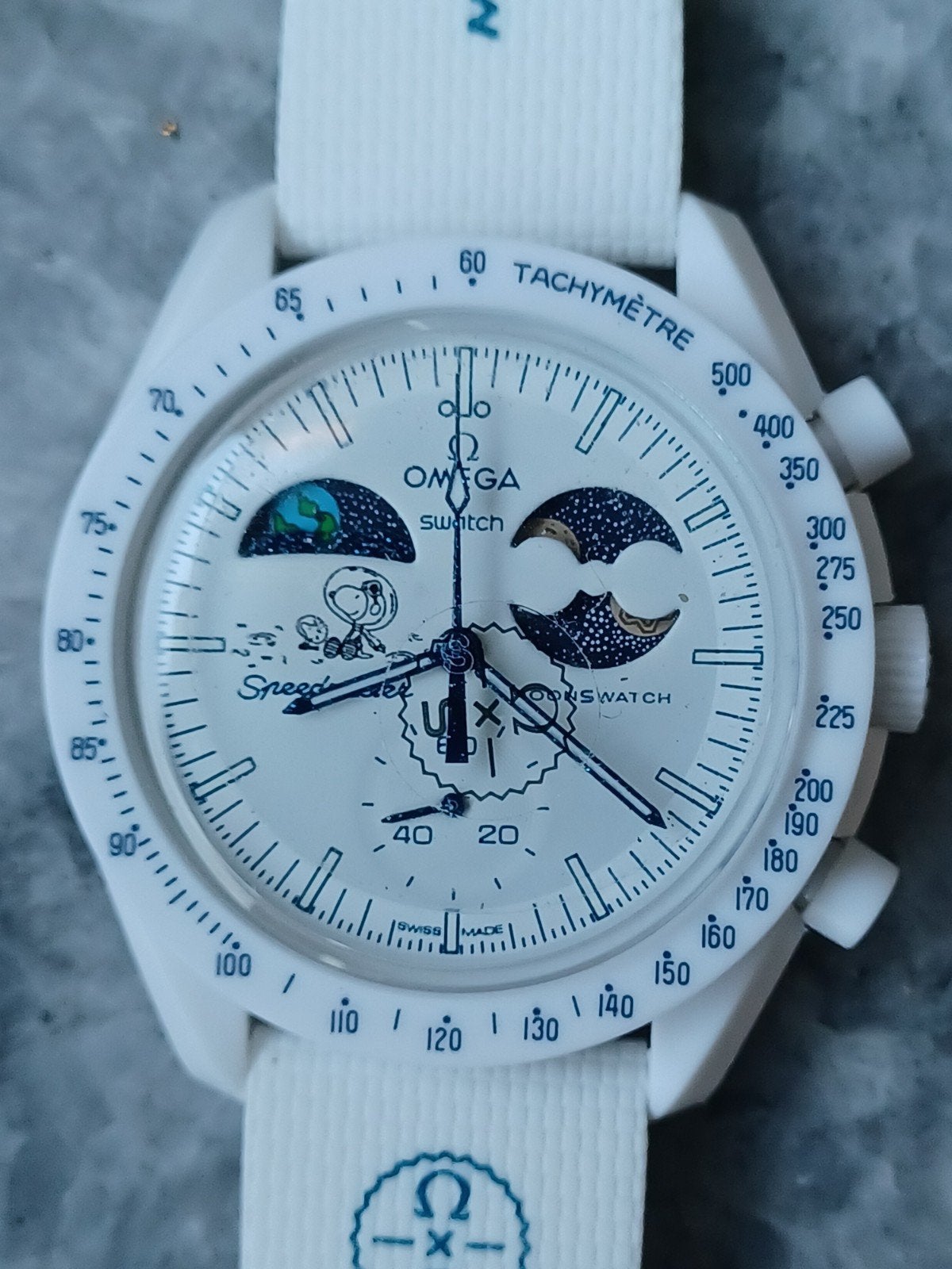 Swatch Omega Speedmaster, Handtassen en Accessoires, Horloges | Heren, Kunststof, Polshorloge, Nieuw, Ophalen of Verzenden