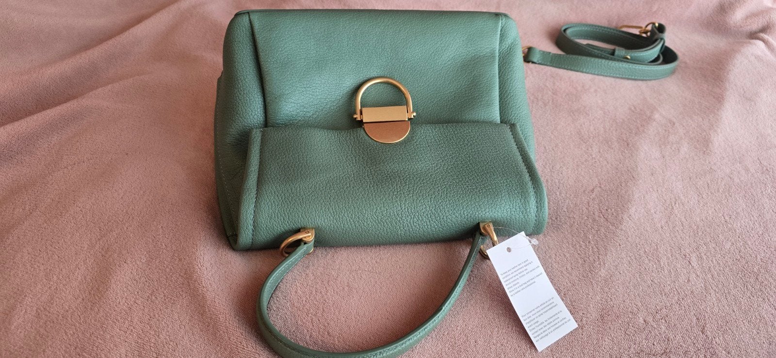Groene Leren Handtas new!, Bijoux, Sacs & Beauté, Sacs | Sacs Femme, Enlèvement ou Envoi