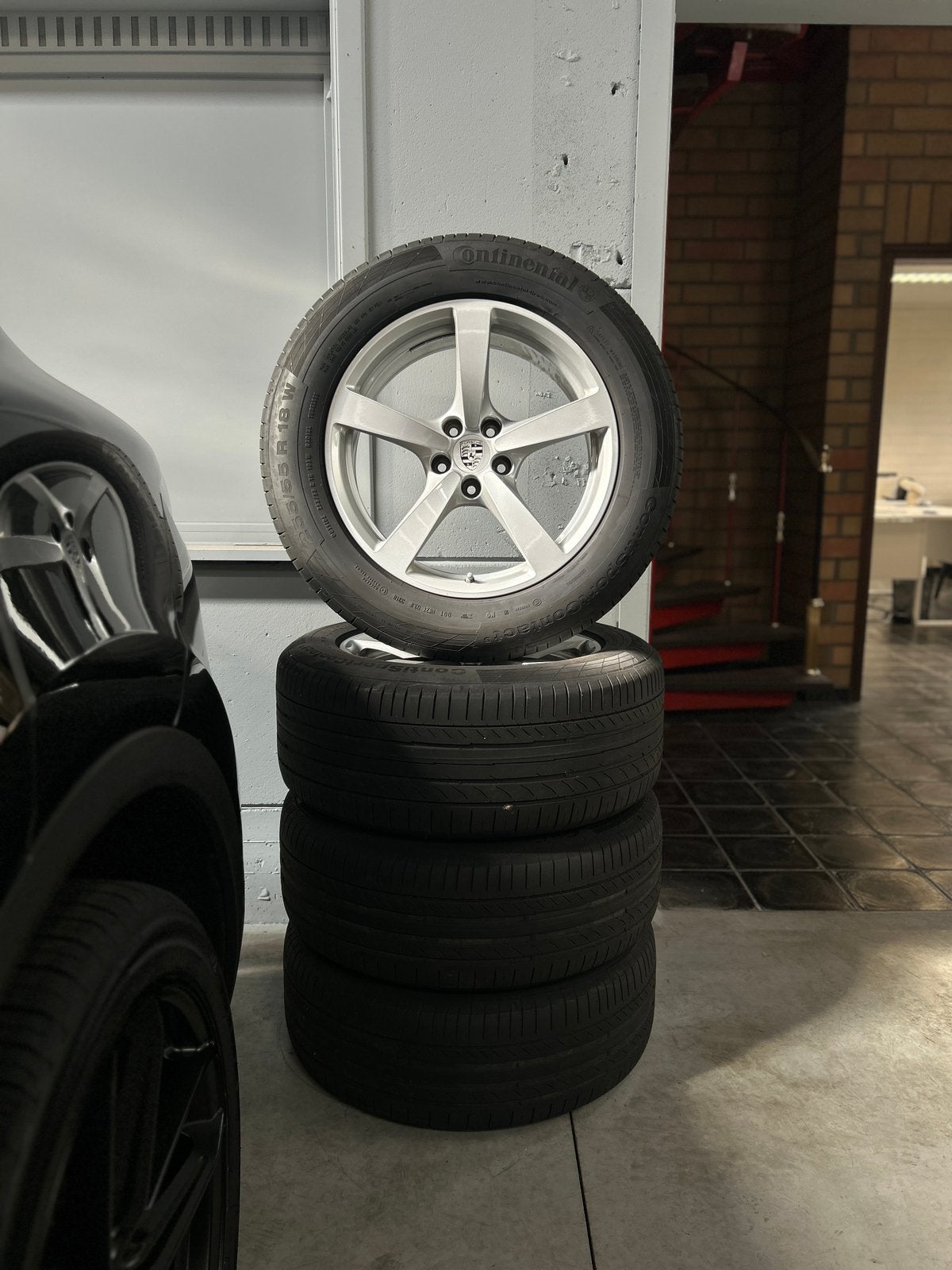 Originele Porsche Macan 18” velgen te koop!, Autos : Pièces & Accessoires, Pneus & Jantes, Pneus et Jantes, 255 mm, Véhicule de tourisme
