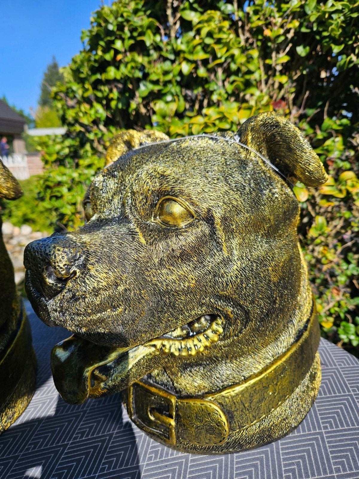 honden koppen,  stafford of Franse bulldog, Tuin en Terras, Ophalen of Verzenden, Nieuw, Kunststof, Dierenbeeld