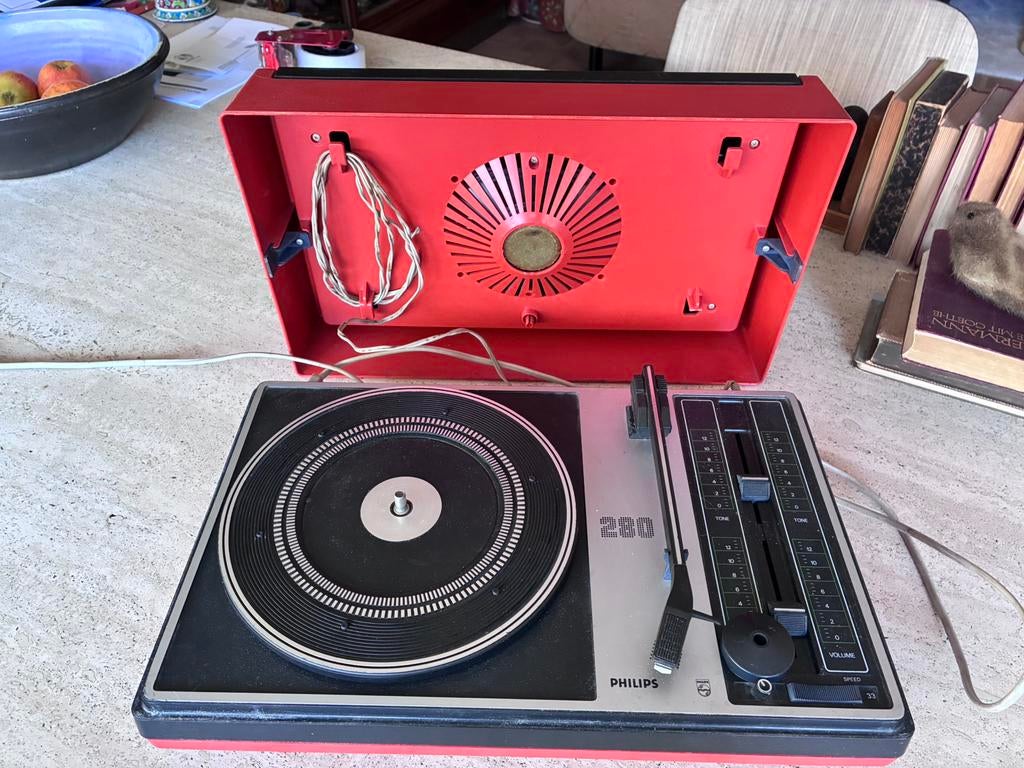 Vintage Philips 280 draaitafel (1970), Audio, Tv en Foto, Platenspelers, Ophalen of Verzenden, Zo goed als nieuw, Platenspeler