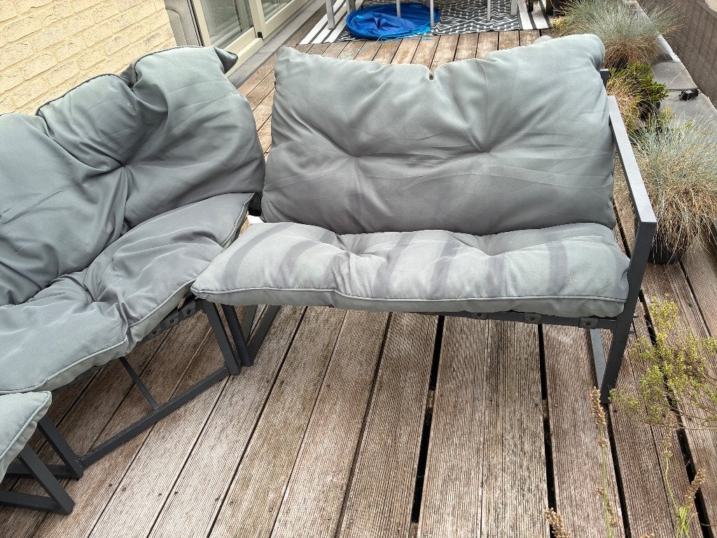 Lougeset, Tuin en Terras, Ophalen, Gebruikt, 6 zitplaatsen, Aluminium