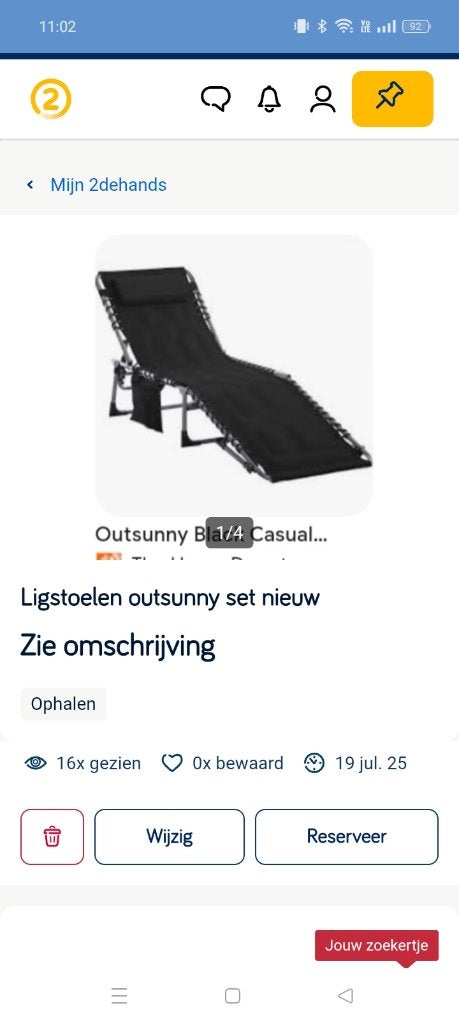 2 ligstoelen nieuw, Ophalen, Nieuw, Wicker, Verstelbaar
