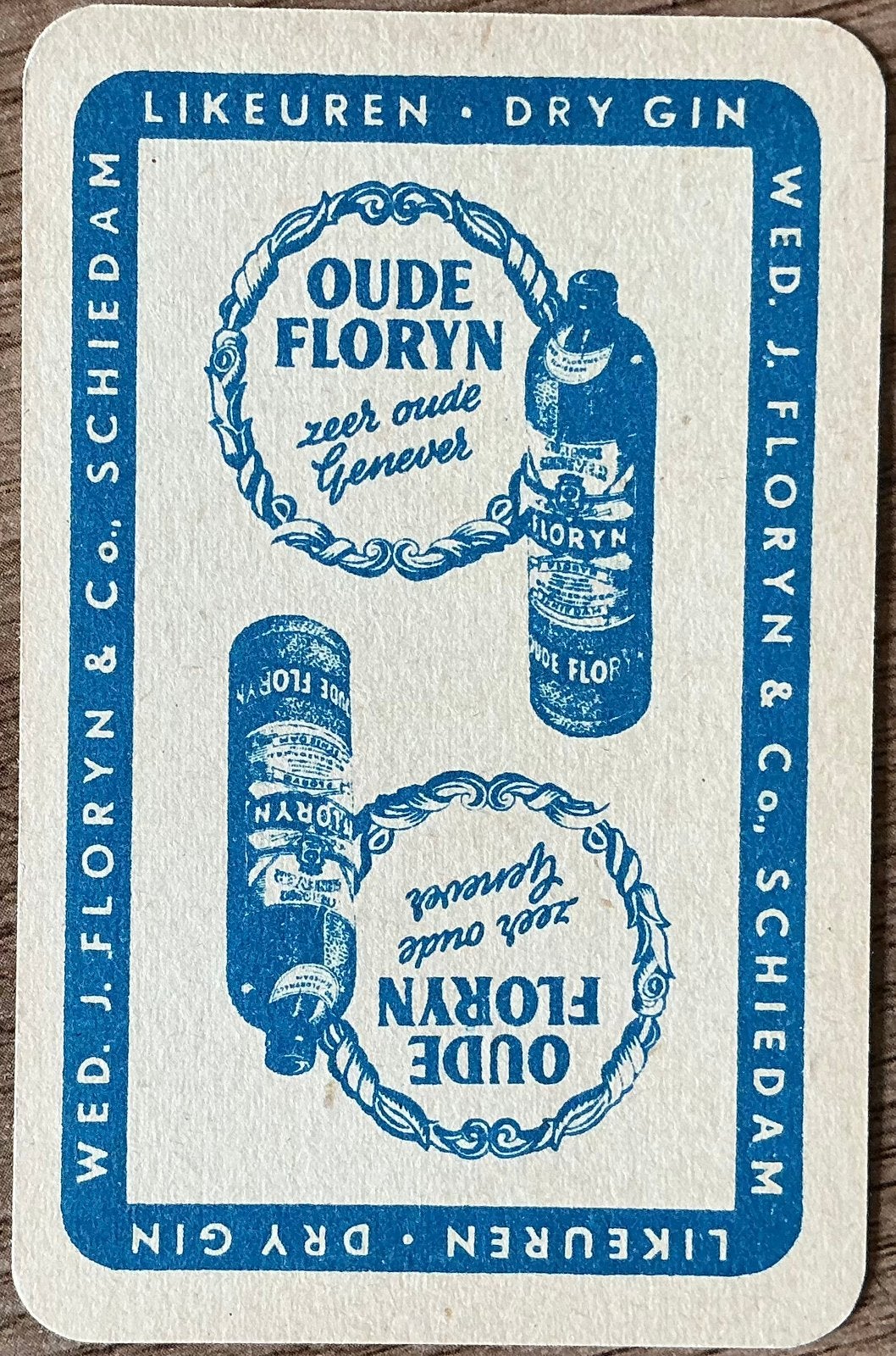 Speelkaart OUDE FLORYN/LIKEUREN/DRY GIN, Ophalen of Verzenden, Zo goed als nieuw, Speelkaart(en)