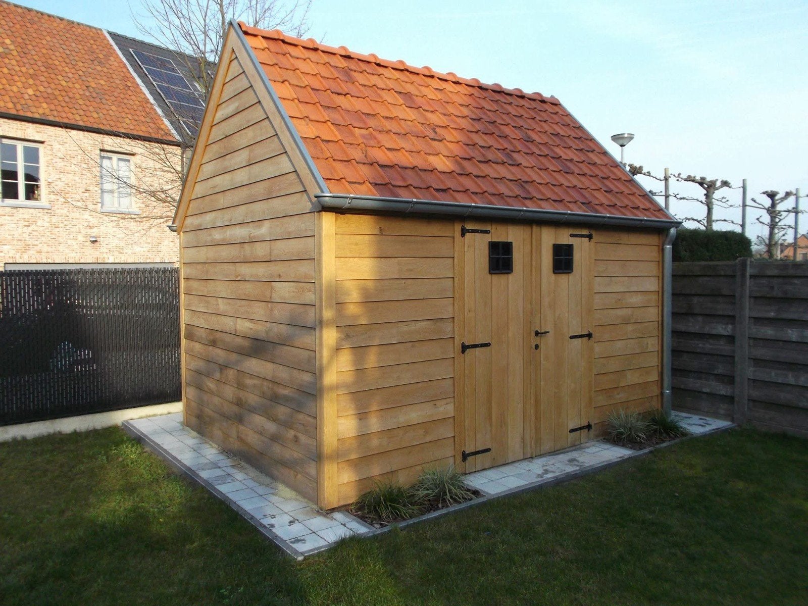 Tuinhuis in eik 3 x 4meter nieuw gebouwd 9350 € plaatsen in, Enlèvement, Abri de jardin