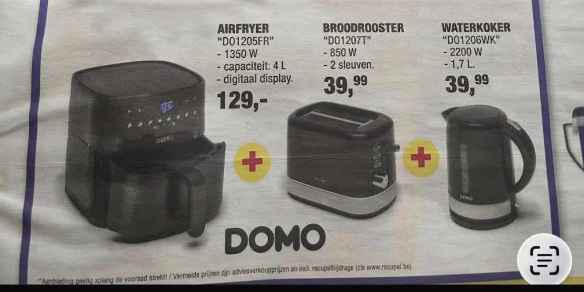 Set van airfryer, broodrooster en waterkoker, Enlèvement, Neuf, Friteuse à air