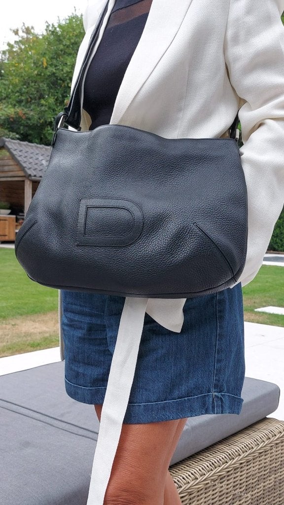 Handtas delvaux louise, Handtassen en Accessoires, Tassen | Damestassen, Ophalen, Zo goed als nieuw, Zwart, Handtas