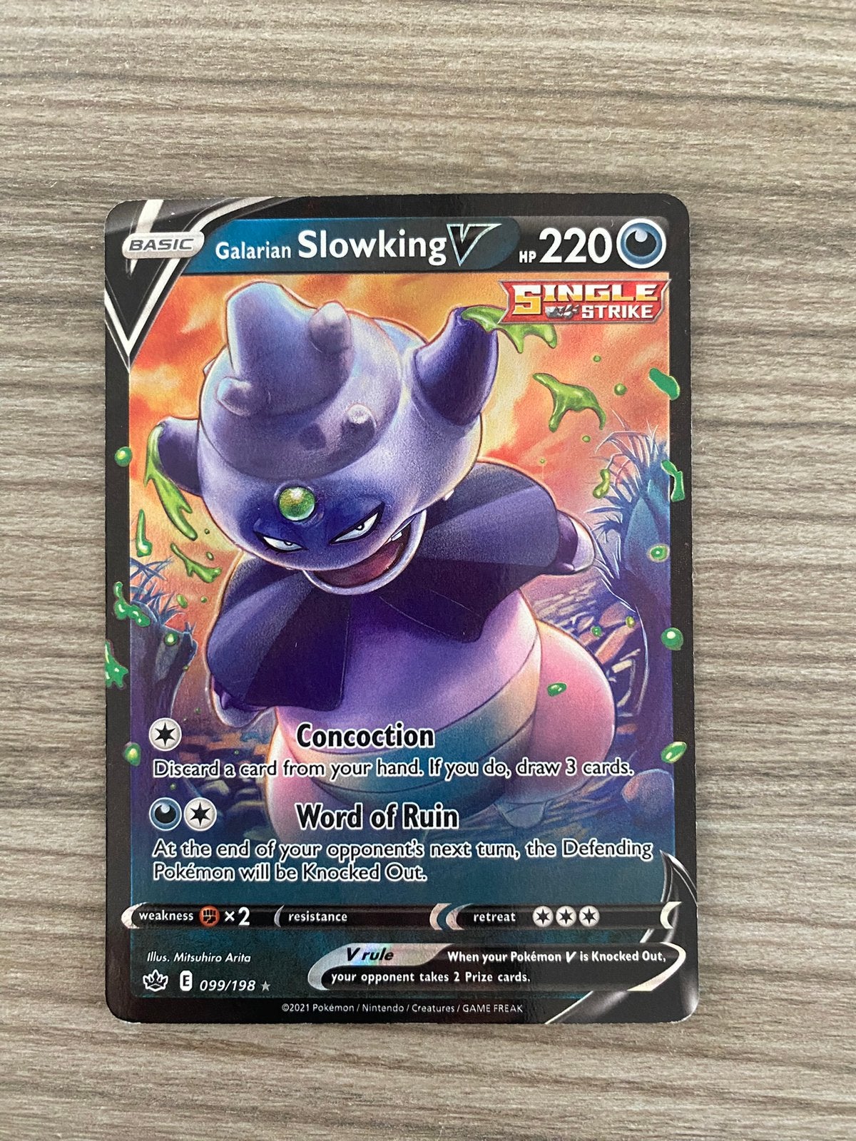 Galarian Slowking V (099/198), Ophalen of Verzenden, Zo goed als nieuw, Losse kaart, Foil