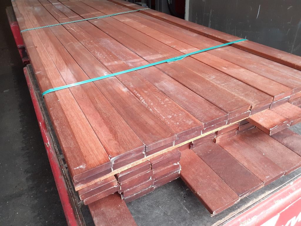 20 bundels hardhout vlonderplanken vanaf 3,15 p/m1, Planken, Nieuw, Ophalen of Verzenden, Hardhout