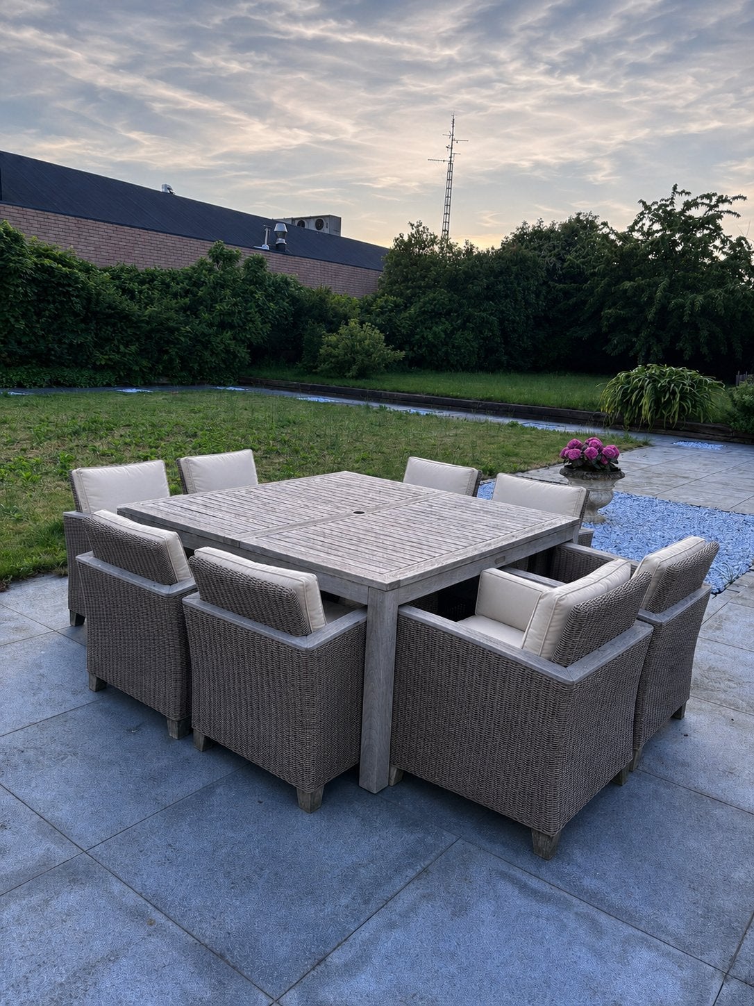 Ensemble de jardin de luxe en osier, Osier, Comme neuf, 8 places, Enlèvement