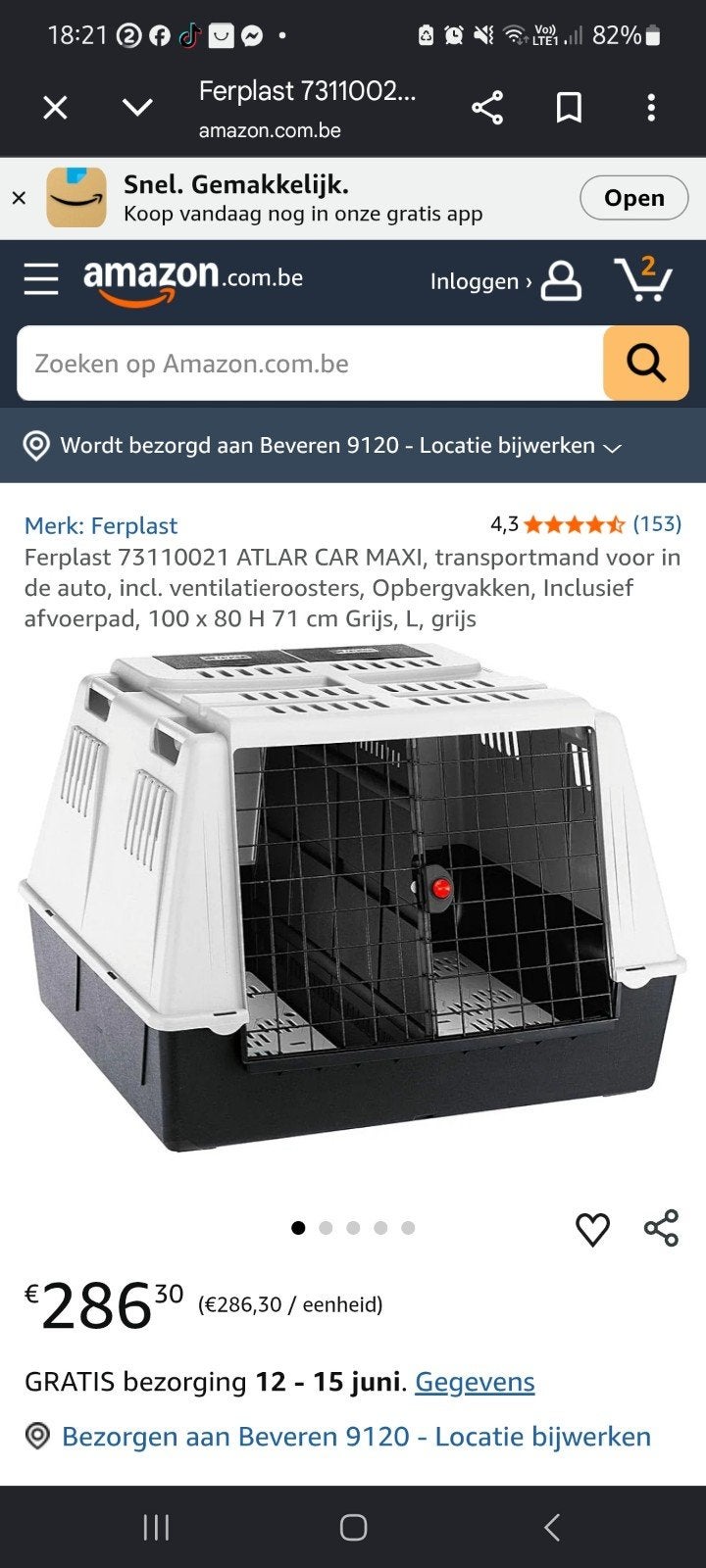 Auto honden bench ferplast, Dieren en Toebehoren, Hondenbenches, Ophalen