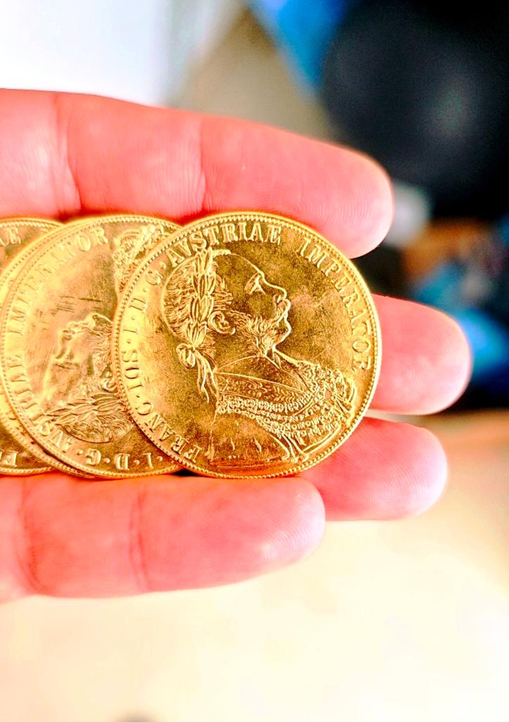 4 gouden munten 4 Ducaten Oostenrijk Francois-Joseph I -13.9, Ophalen of Verzenden, Oostenrijk, Goud