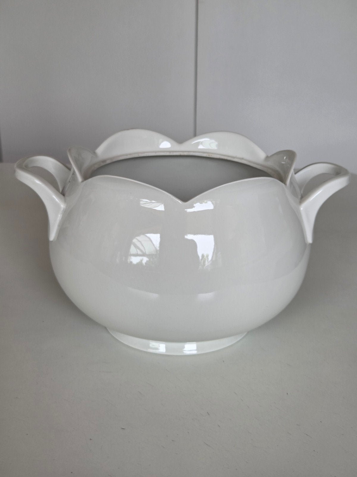 Bol à soupe/pot de fleurs/vase blancs, Maison & Meubles, Enlèvement ou Envoi, Comme neuf
