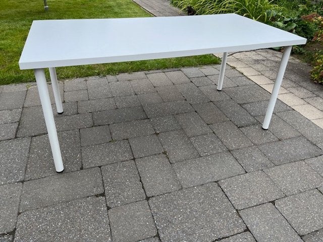 Tafel IKEA LINNMON bureau met ADILS metalen poten, (Wit), Maison & Meubles, Autres types, Enlèvement, Utilisé, IKEA