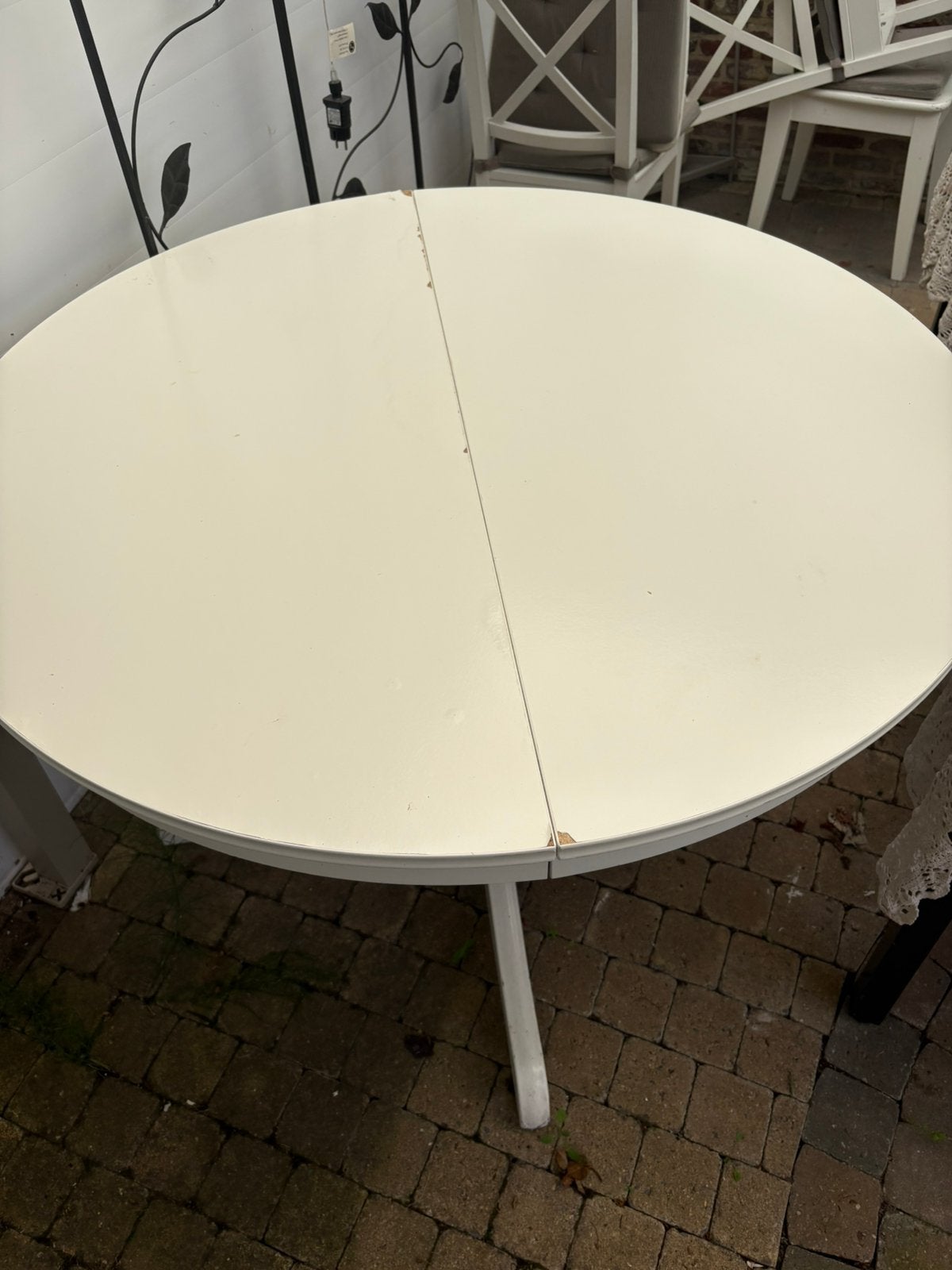 Witte ronde ikea tafel, Tuin en Terras, Tuintafels, Ophalen, Zo goed als nieuw, Rond