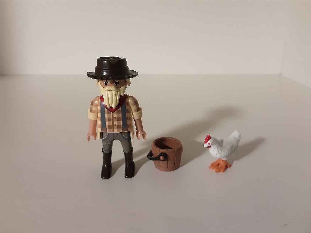 Plamobil boer met kip, Kinderen en Baby's, Speelgoed | Playmobil, Zo goed als nieuw, Complete set, Figuren, Ophalen of Verzenden