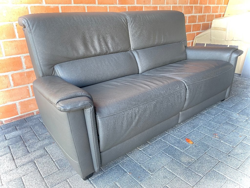 Leder salon - 3 zit zetel - Mecam - NIEUWSTAAT, Ophalen, Zo goed als nieuw, Leer