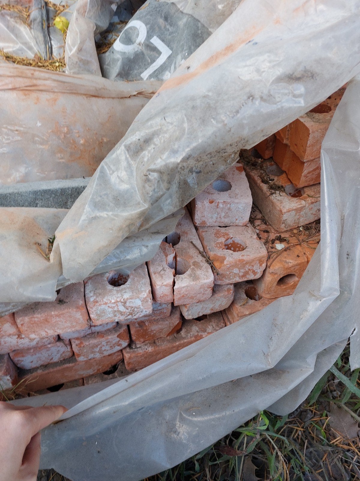 Gratis gevelstenen ong 1/3 pallet, Ophalen, Nieuw, Bakstenen
