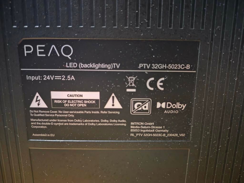 Tv PEAQ ZWART, Ophalen, Zo goed als nieuw