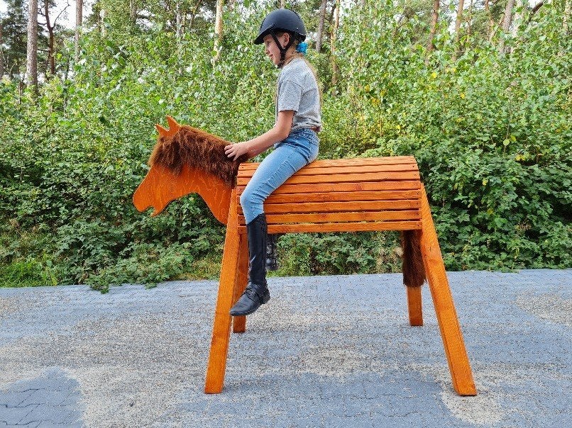 Houten Speelpaard om te zitten , binnen & buiten, Enlèvement, Neuf, Autres types