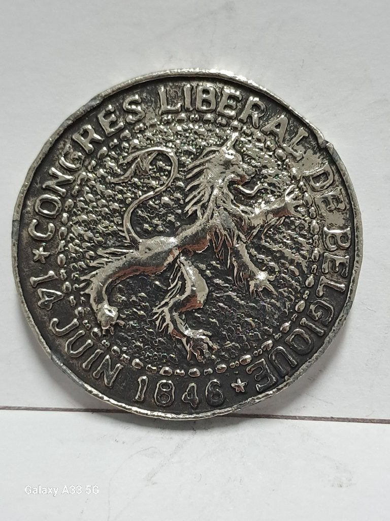 Belgique Leopold I .Médaille Congrès liberal de Belgique, Enlèvement ou Envoi, Autres matériaux