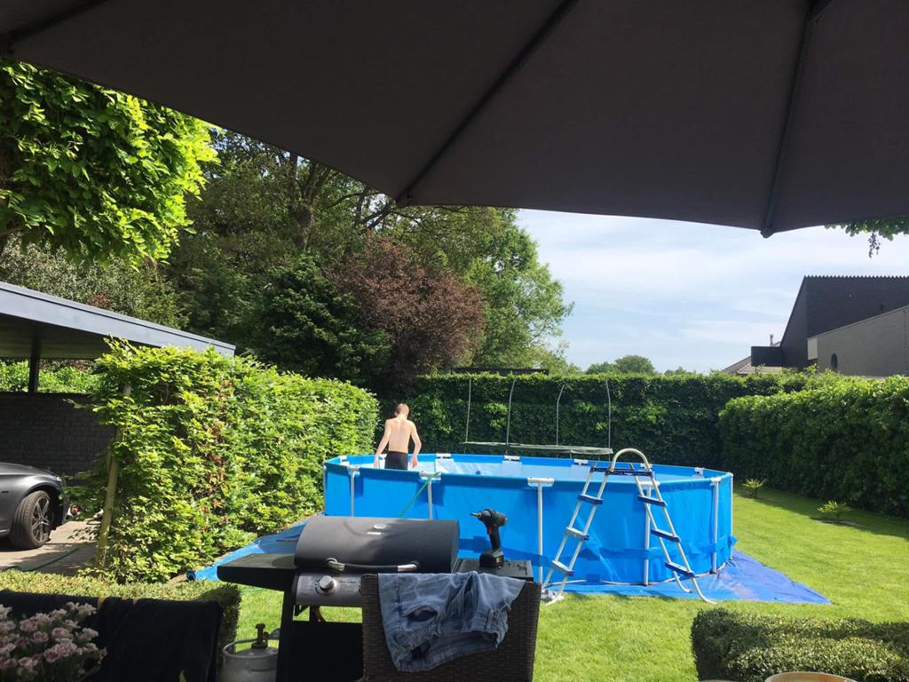 Zwembad Intex metal frame 457x122cm, Tuin en Terras, Ophalen, Gebruikt
