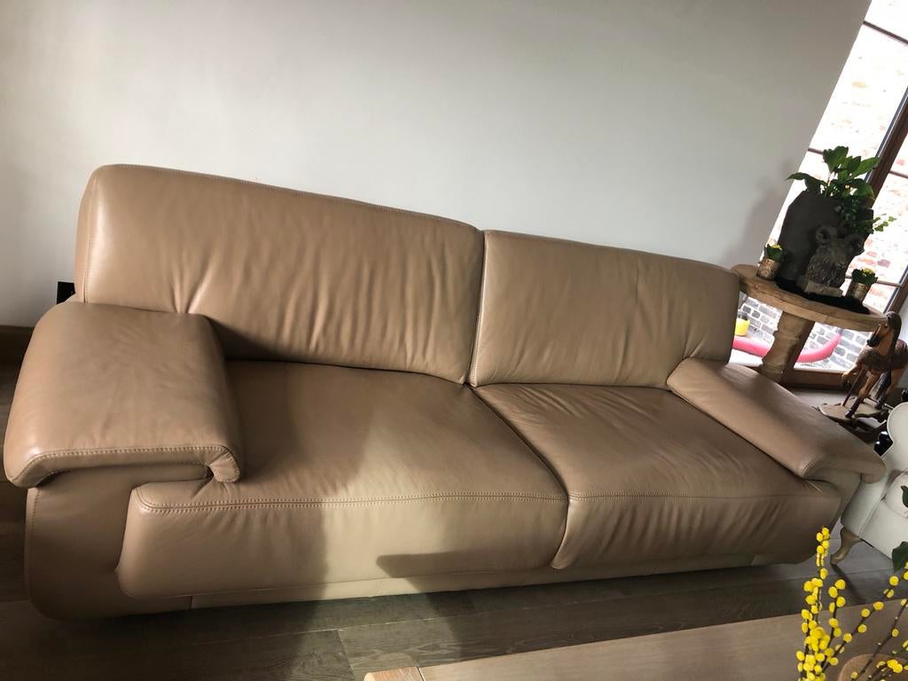 Lederen salon 3 zit en 2 zit, Huis en Inrichting, Zetels | Complete zithoeken, Ophalen, Gebruikt, Leer