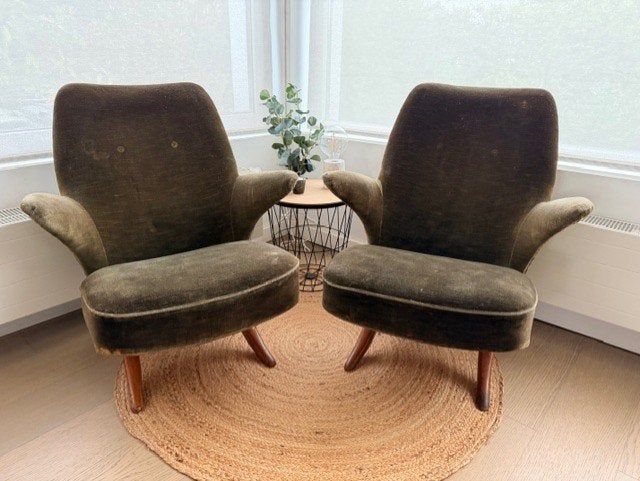Vintage pinguïnstoel van Theo Ruth voor Artifort '50 (2x), Enlèvement, Utilisé, Bois, Vintage
