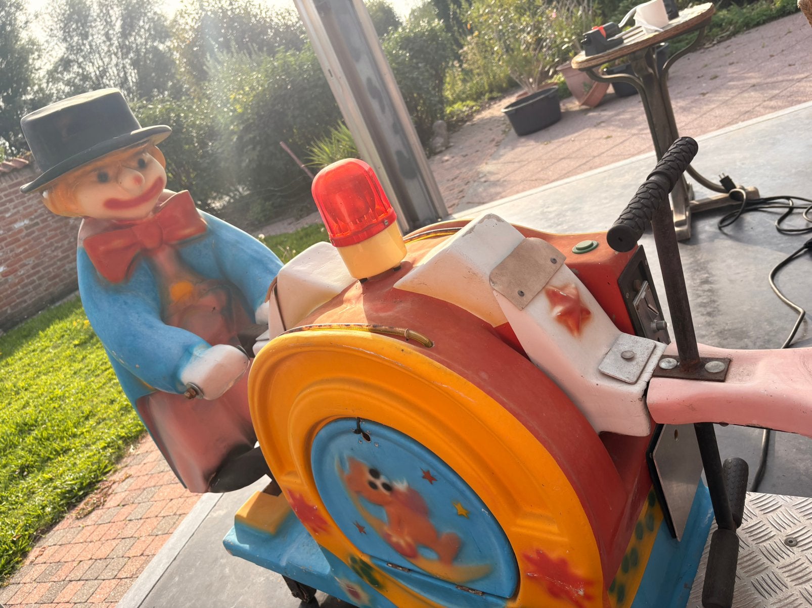 Vintage Kiddy Ride Clown -oldtimer kinderattractie, Verzamelen, Ophalen, Gebruikt