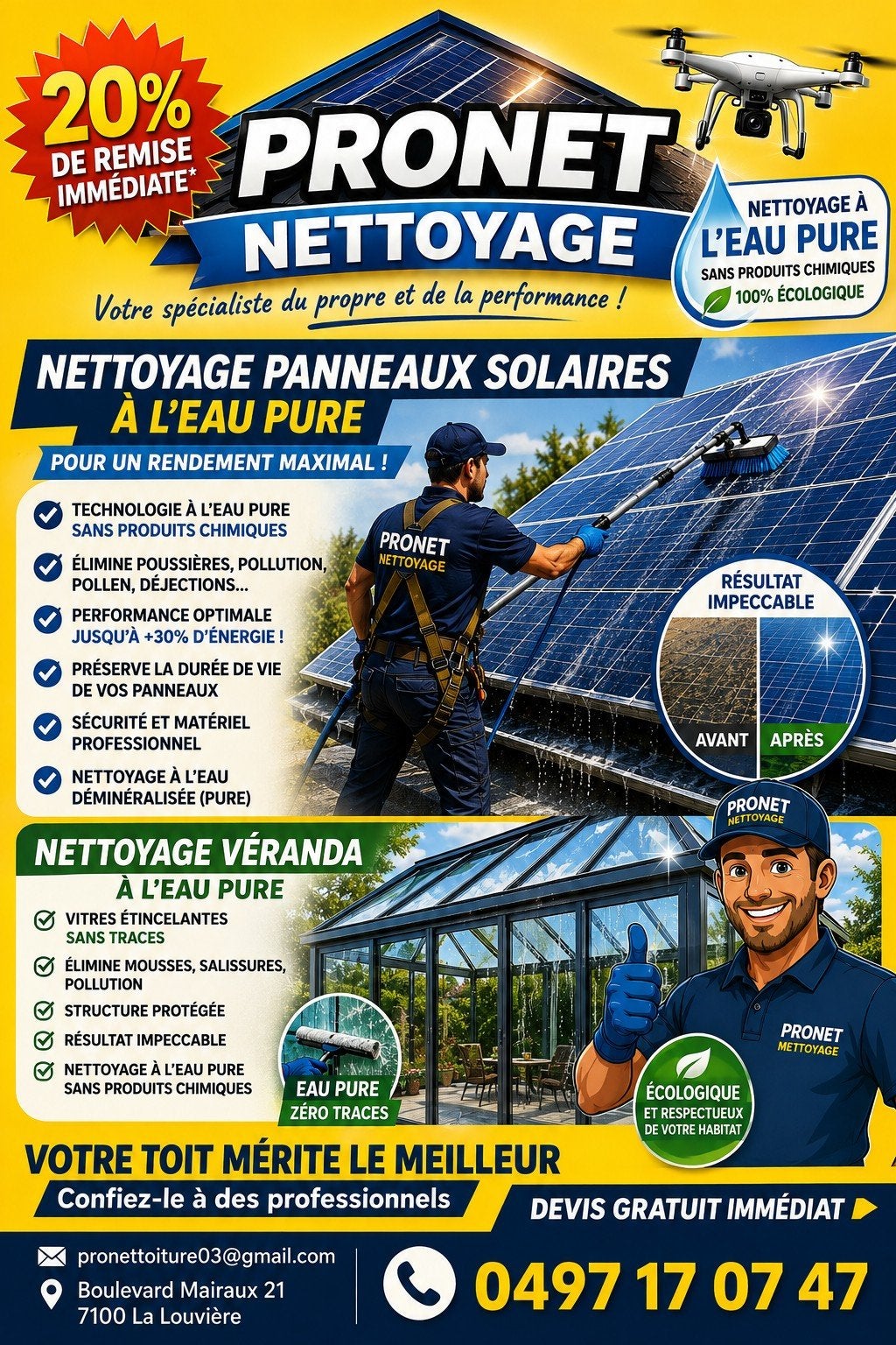 nettoyage panneau solaire, Enlèvement ou Envoi, Panneau