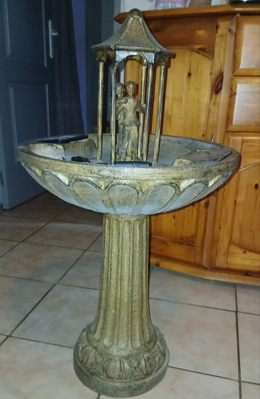 Fontaine a oiseaux solaire, Jardin & Terrasse, Enlèvement, Comme neuf, Synthétique, Fontaine