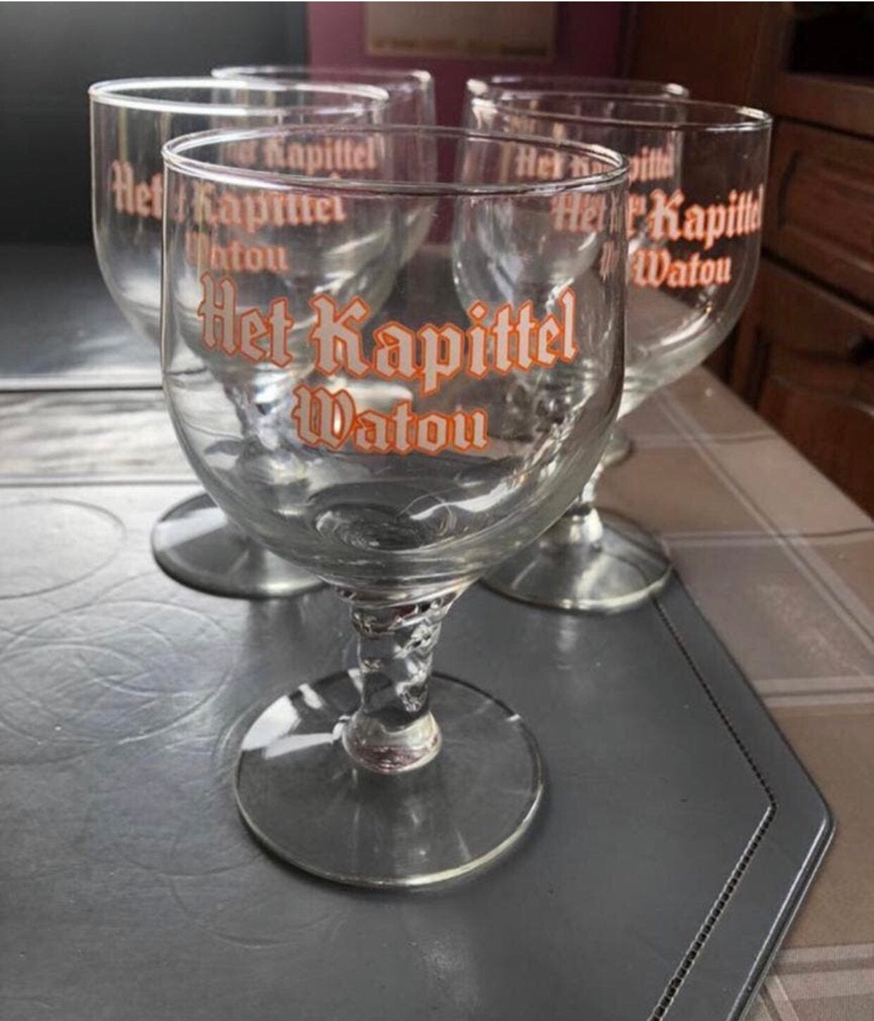 5 nieuwe bierglazen van het kapittel Watou, Ophalen, Zo goed als nieuw