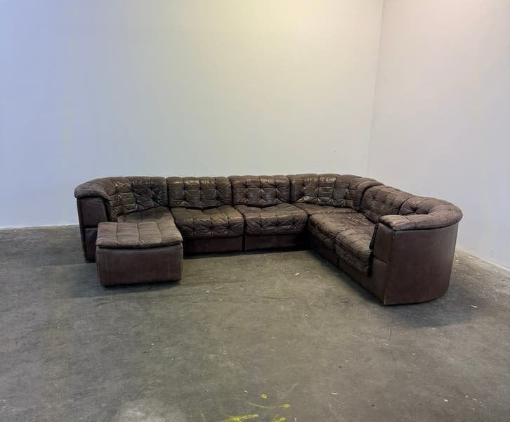 De Sede DS11 patchwork sofa bruin 7 elementen + hocker, Huis en Inrichting, Ophalen, Zo goed als nieuw